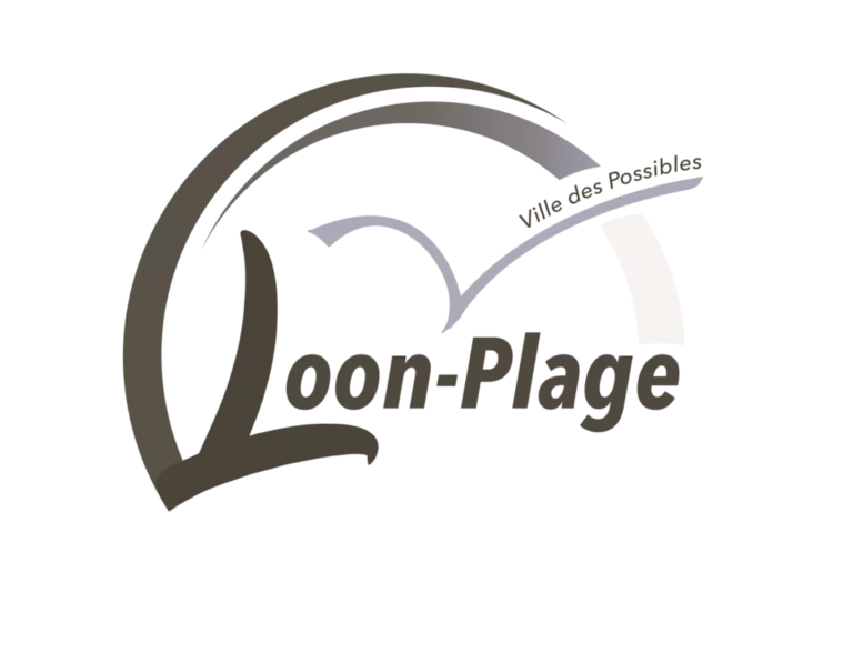 logo de la ville de Loon-plage en noir et blanc