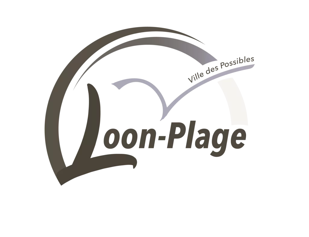 logo de la ville de Loon-plage en noir et blanc
